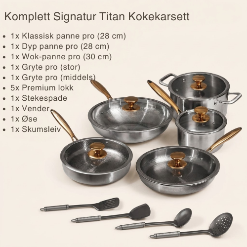 Titankjokken Komplett Signatur Titan Kokekarsett (14 Deler)